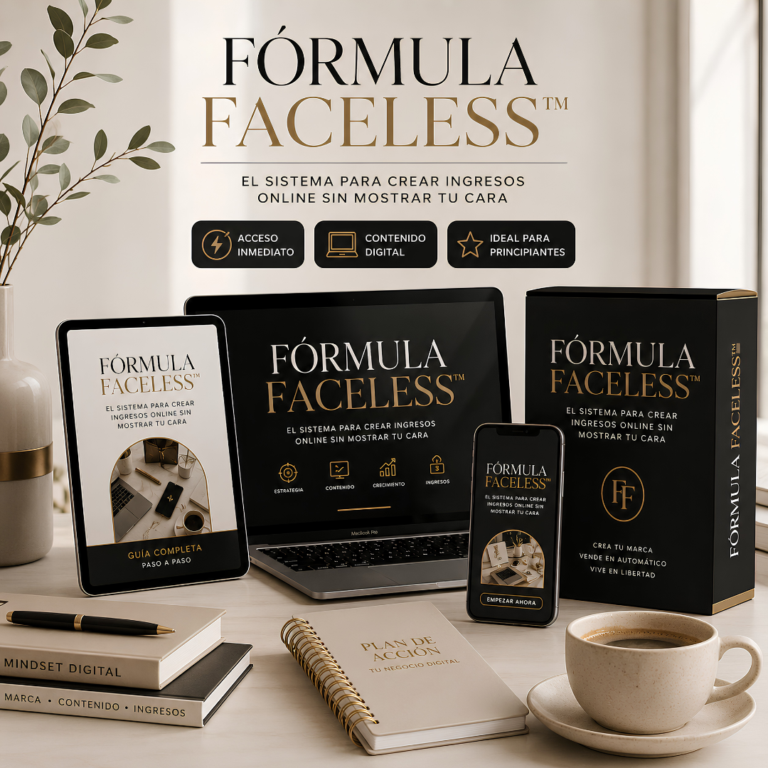 Fórmula Faceless™ El sistema para crear ingresos online sin mostrar tu cara
