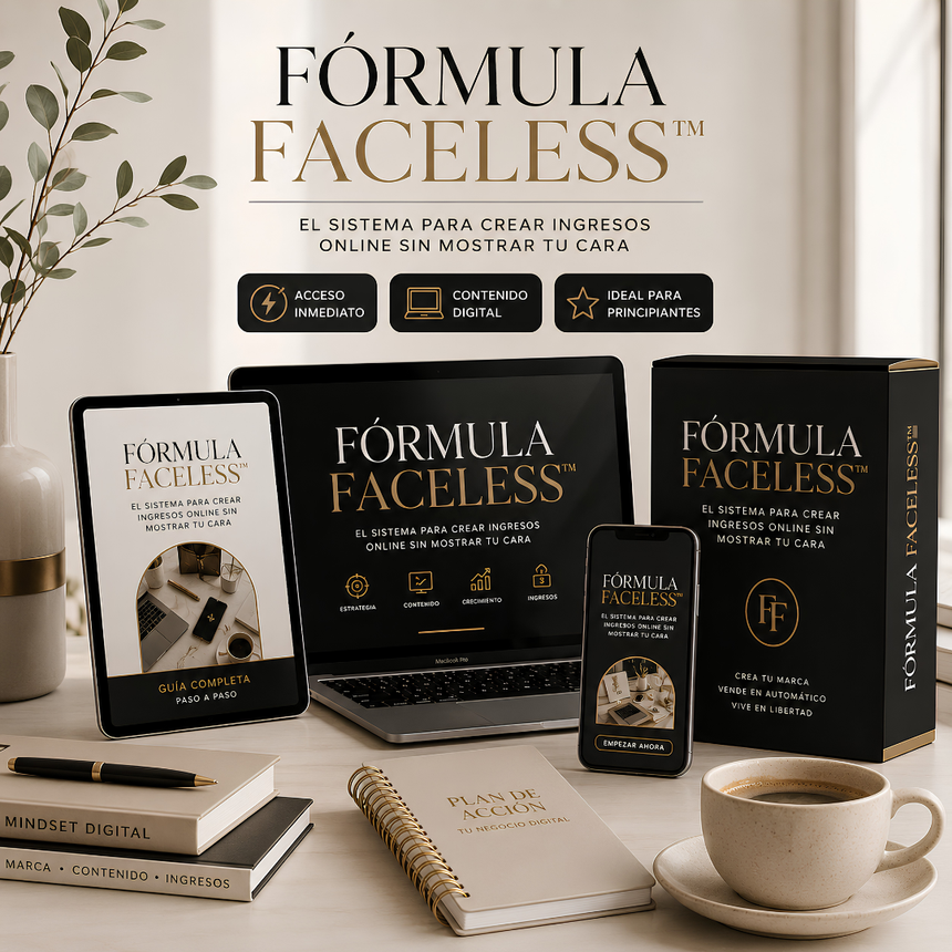 Fórmula Faceless™ El sistema para crear ingresos online sin mostrar tu cara